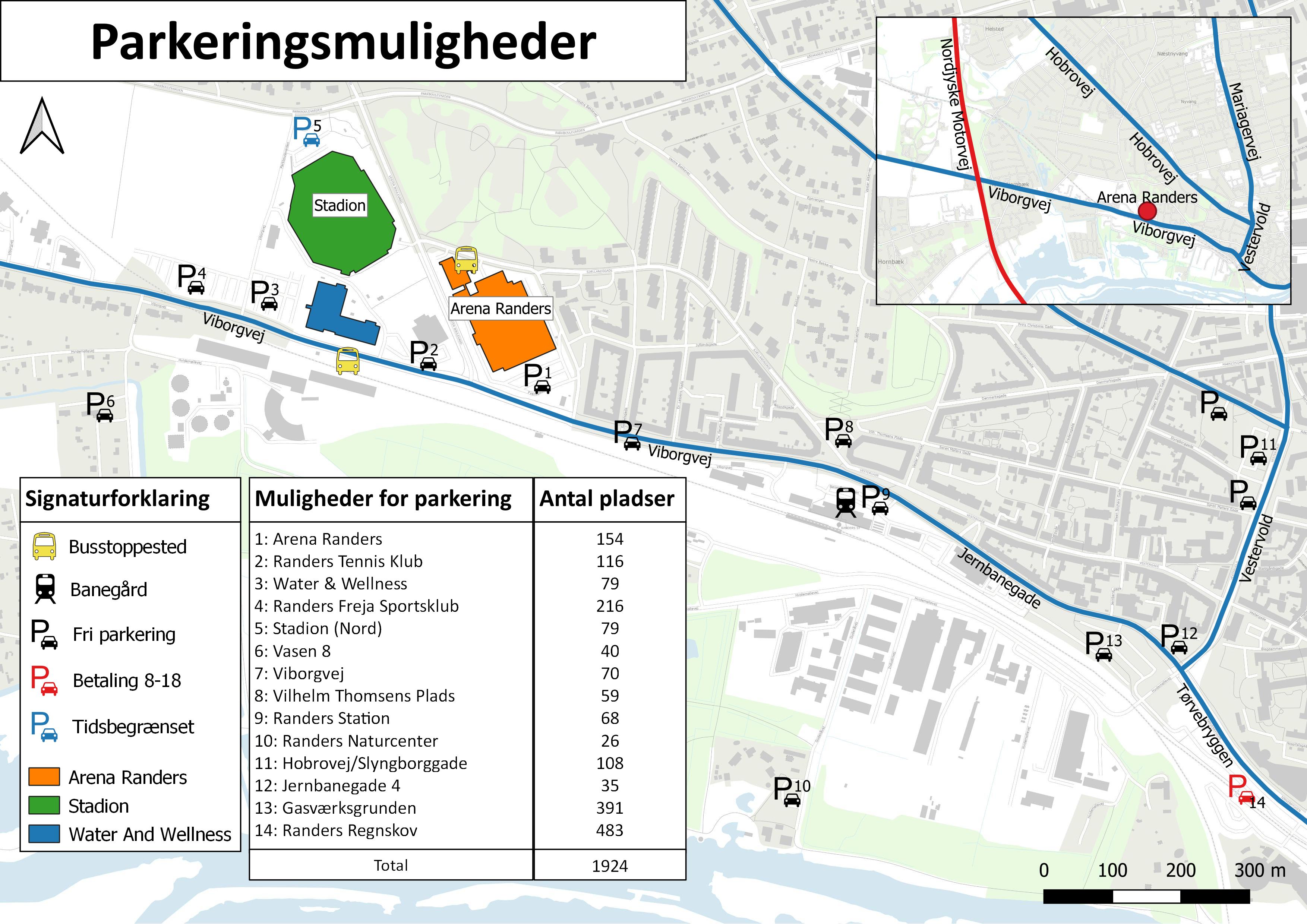 ARENA RANDERS - PARKERING - OVERSIGTSKORT